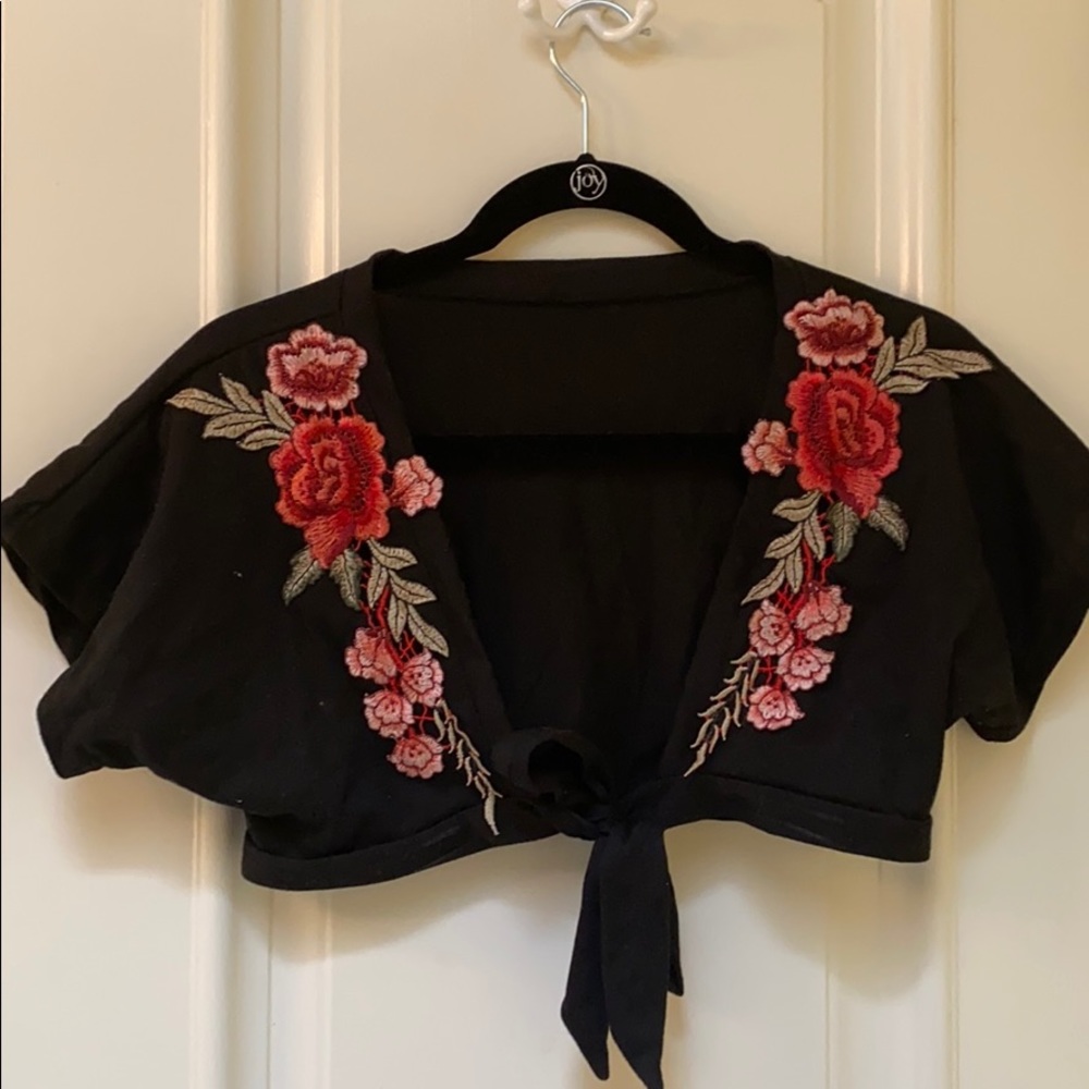 Floral Tie Crop Top